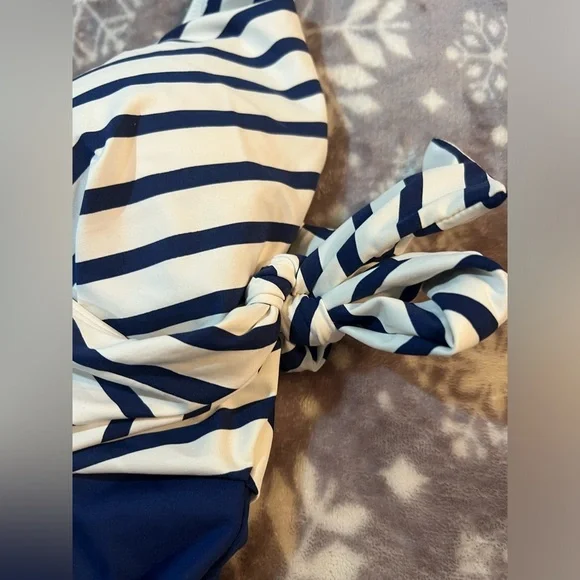 NWT LAUREN RALPH LAUREN blue one piece swimsuit Size 12 - Picture 12 of 12